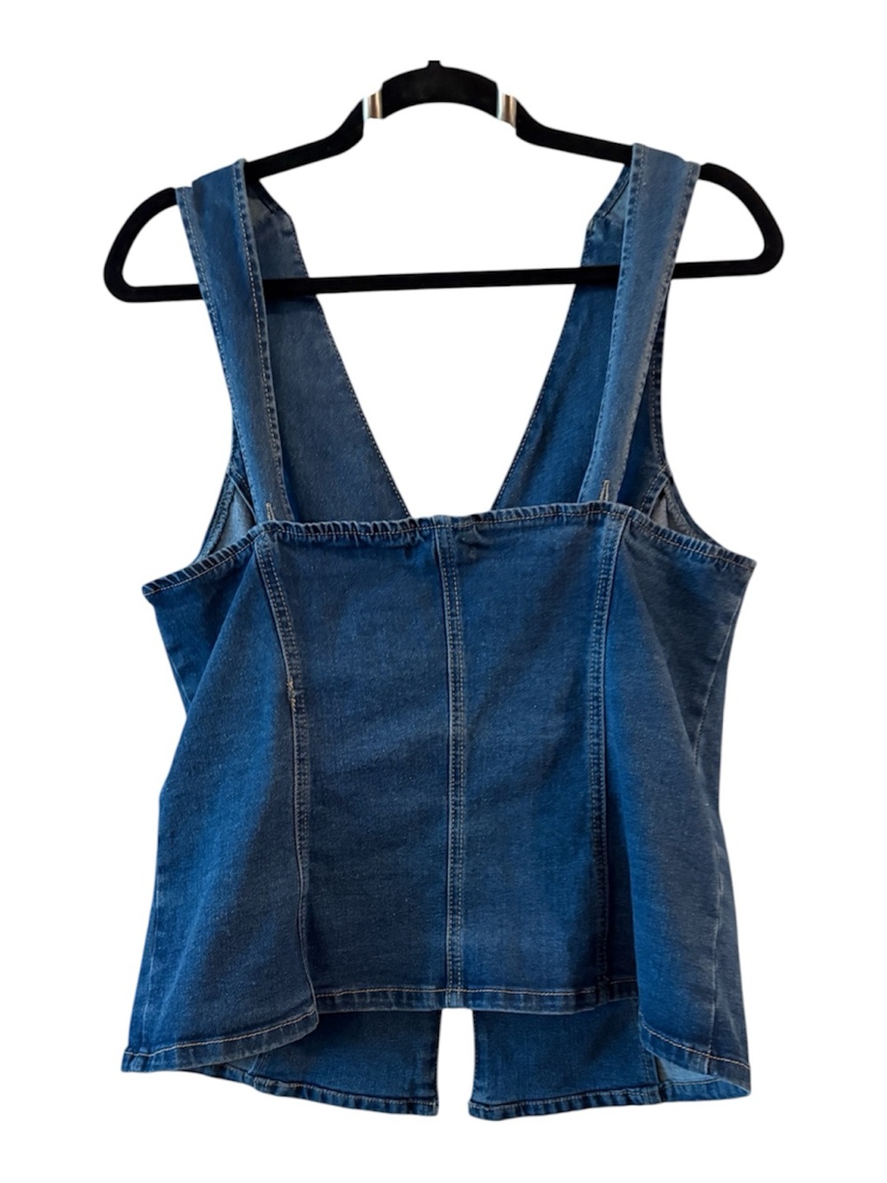 Emerson Lang blue denim corset top with button front and open back L (smaller) - Picture 4 of 11
